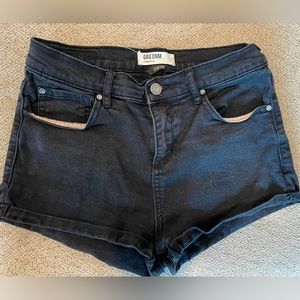 Black jean shorts